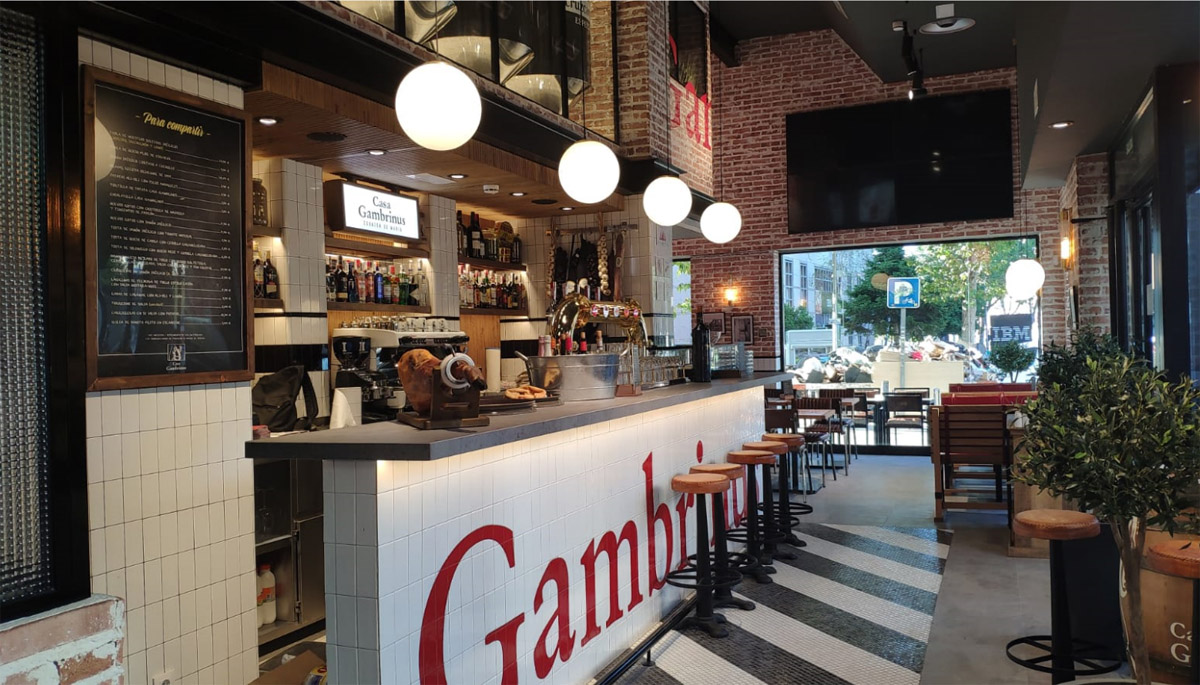 Casa Gambrinus en Corazón de María, segundo local abierto por Beer&Food con la imagen de marca renovada.