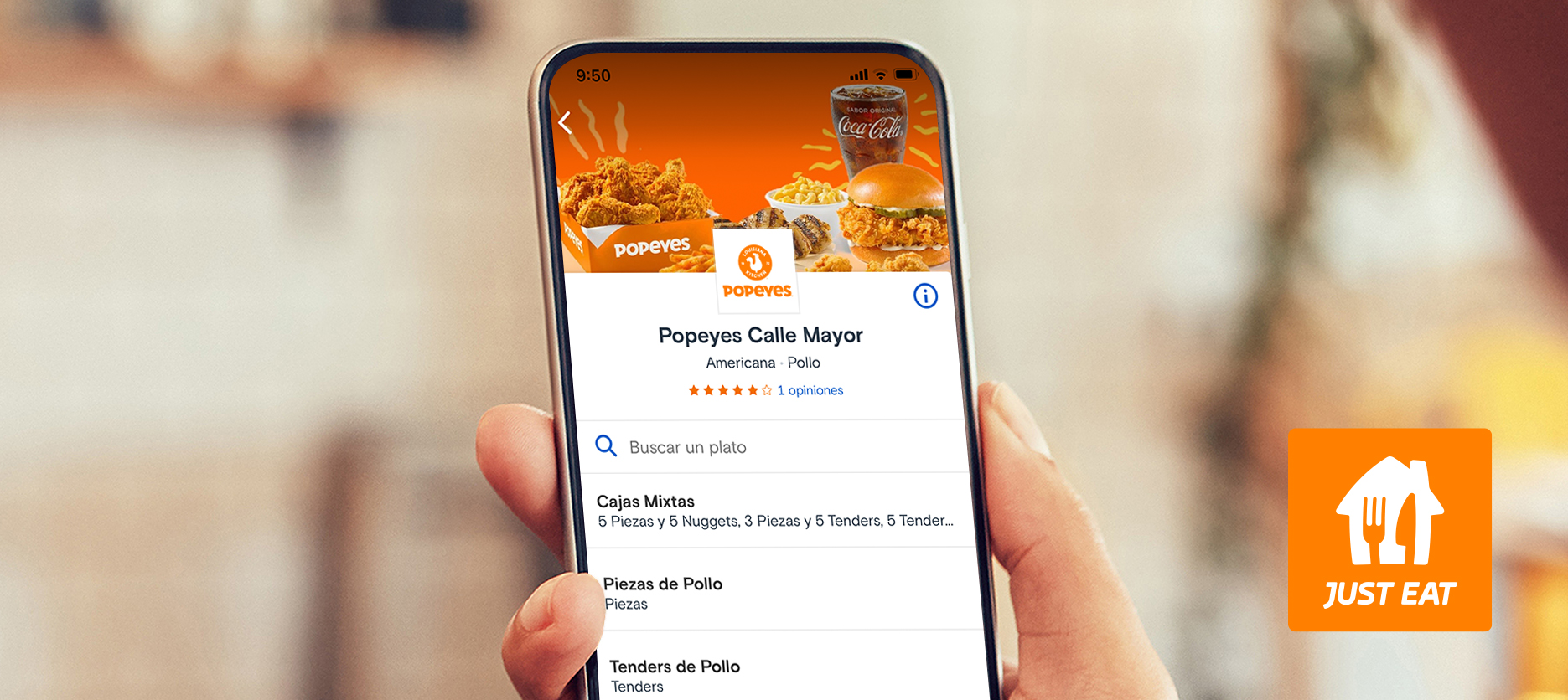 Popeyes ya está disponible a través de la app de Just Eat.