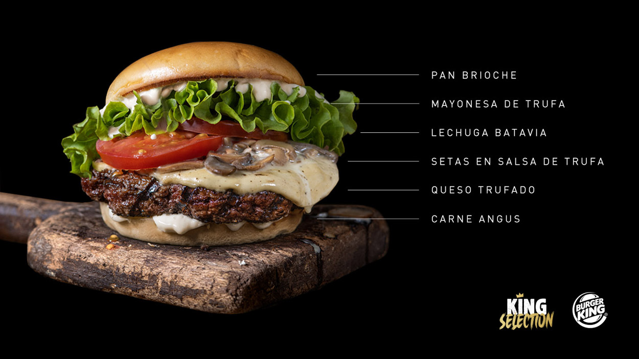 La nueva plataforma King Selection de Burger King tendrá como elemento diferencial la carne Angus de 150 gramos a la parrilla.