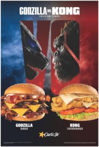 Carl's Jr. presenta su duelo entre la ‘Godzilla Burger’ y la ‘Kong Chicken Burger’. 
