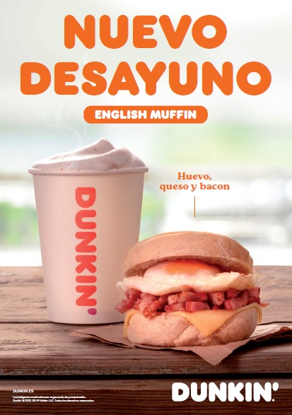 Dunkin' refuerza su oferta de desayunos con English Muffin.